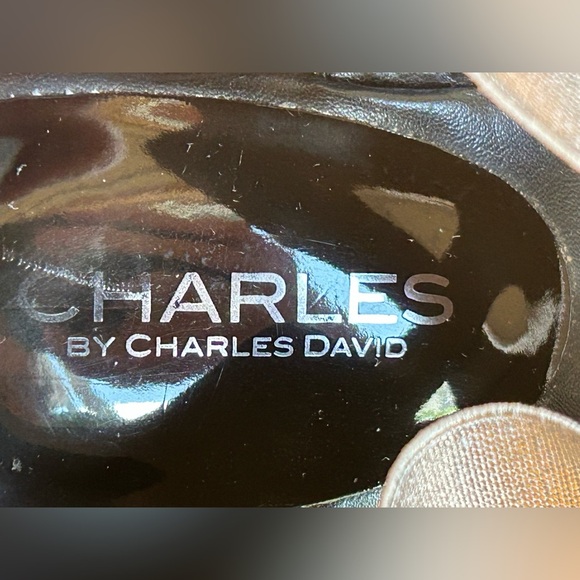 Charles David Metallic Gray Elastic Strap High Heel Wedge Sandals - Picture 4 of 10